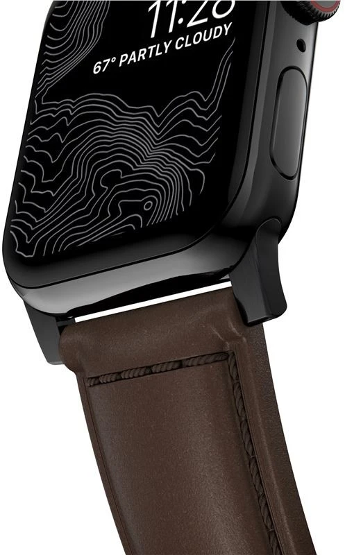 Nomad Išmaniojo laikrodžio Apple odinis dirželis, Rudos spalvos, 42/44mm