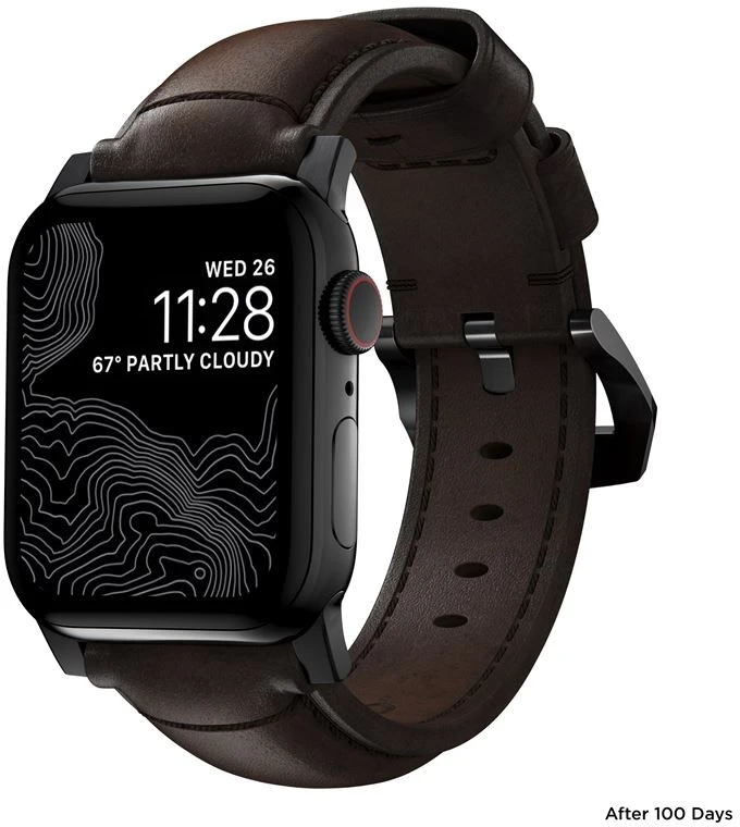 Nomad Išmaniojo laikrodžio Apple odinis dirželis, Rudos spalvos, 42/44mm