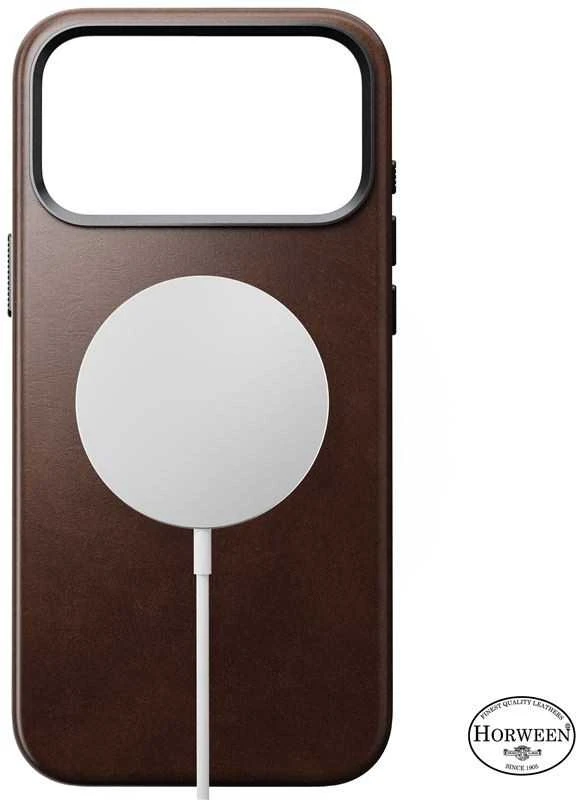 Nomad Traditional Odinis dėklas, rustic ruda (Horween) - iPhone 17 Pro Max
