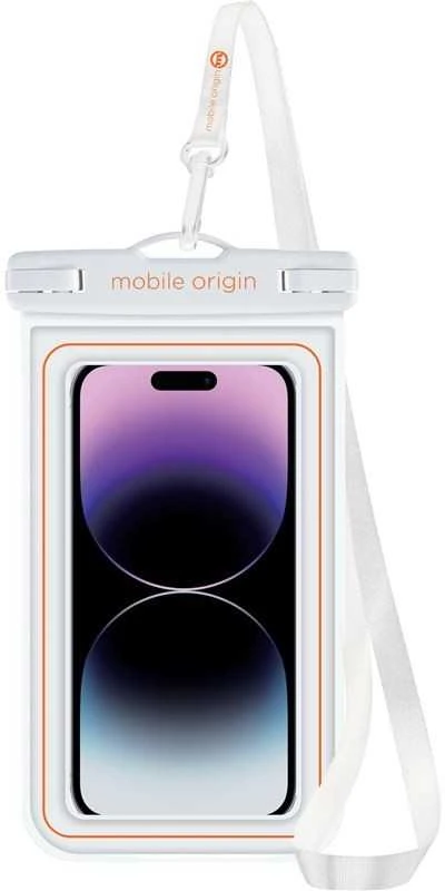 Mobile Origin Mobilus Origin Neperšlampamas plaukiojantis dėklas 6,5", balta/oranžinė