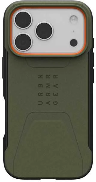 Urban Armor Gear Dėklas UAG Civilian Magsafe,Olive/Oranžinis - iPhone 17 Pro