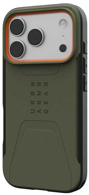 Urban Armor Gear Dėklas UAG Civilian Magsafe,Olive/Oranžinis - iPhone 17 Pro
