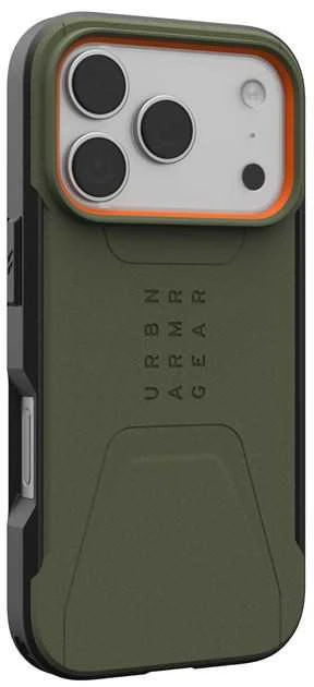 Urban Armor Gear Dėklas UAG Civilian Magsafe,Olive/Oranžinis - iPhone 17 Pro