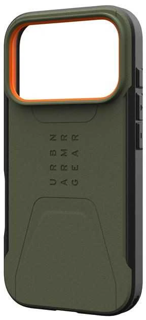 Urban Armor Gear Dėklas UAG Civilian Magsafe,Olive/Oranžinis - iPhone 17 Pro
