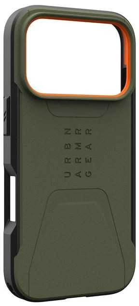 Urban Armor Gear Dėklas UAG Civilian Magsafe,Olive/Oranžinis - iPhone 17 Pro