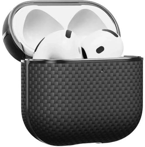 Pitaka Aramid Fiber Magnetic Case, juodas/pilka - AirPods 4