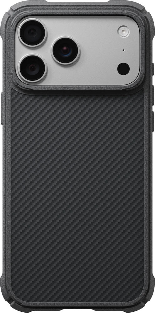 Dėklas PITAKA Cairn Case, skirtas iPhone 18 Pro Max / 17 Pro Max, juodas pilkas