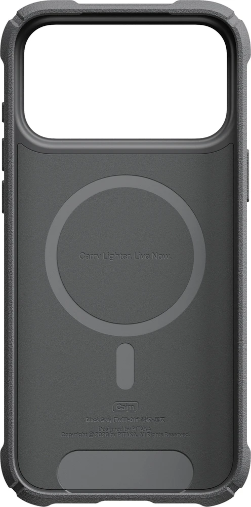 Dėklas PITAKA Cairn Case, skirtas iPhone 18 Pro Max / 17 Pro Max, juodas pilkas