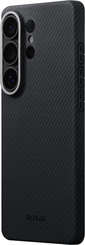 Dėklas Pitaka Edge Case, juodas/pilkas tvilas (Aaron Button) - Samsung Galaxy S26 Ultra