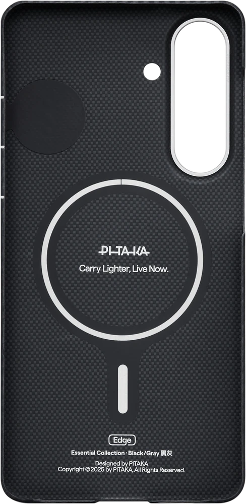 Dėklas Pitaka Edge Case, juodas/pilkas tvilas (Aaron Button) - Samsung Galaxy S26