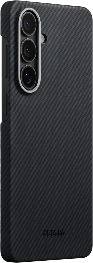 Dėklas Pitaka Edge Case, juodas/pilkas tvilas (Aaron Button) - Samsung Galaxy S26