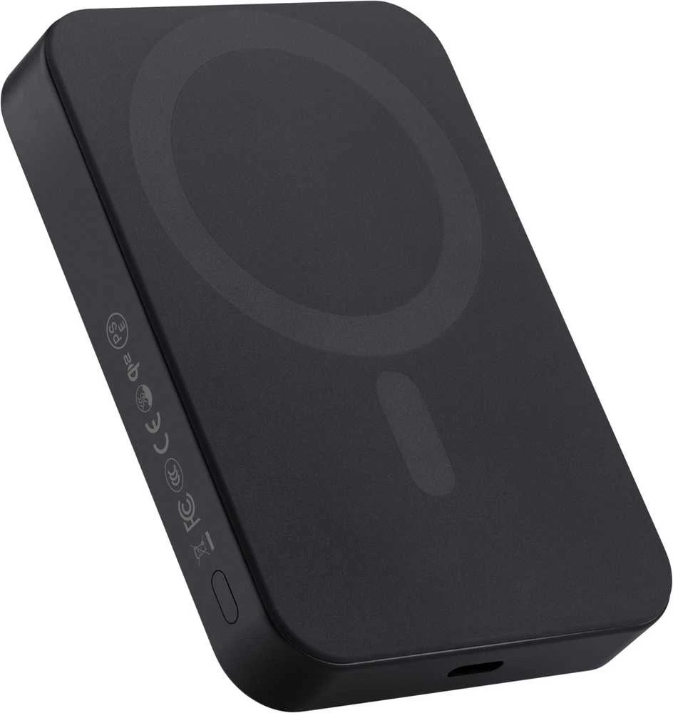 Pitaka išorinis akumuliatorius Qi2, 10 000 mAh, juoda/pilka