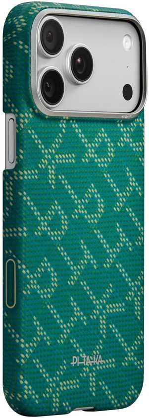Pitaka Itin plonas dėklas, Monogram-auksinė/žalia - iPhone 17 Pro