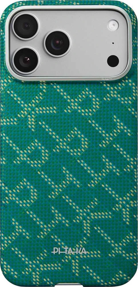 Pitaka Itin plonas dėklas, Monogram-auksinė/žalia - iPhone 17 Pro