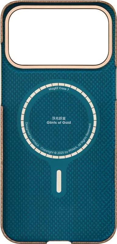 „Pitaka“ itin plonas dėklas, auksinis blizgesys – „iPhone 17 Pro Max“