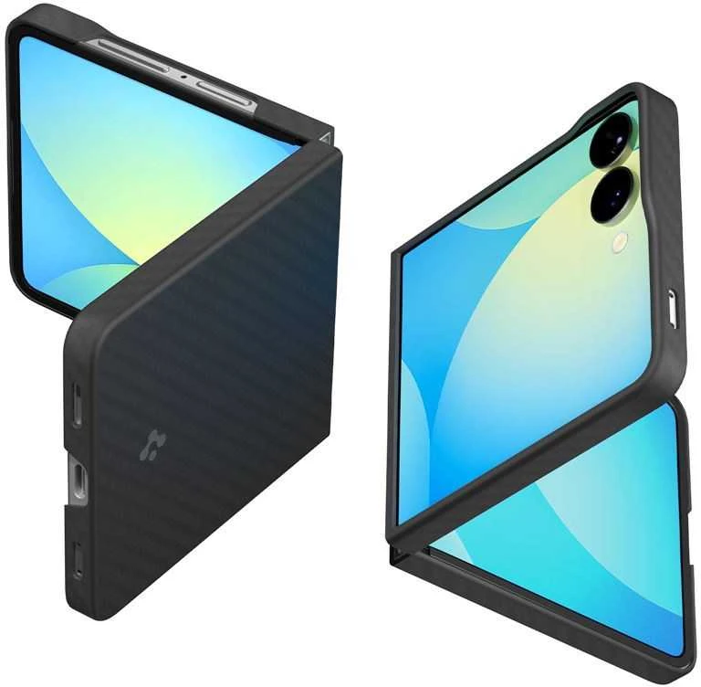 Dėklas Spigen Air Skin, aramid juodas - Samsung Galaxy Z Flip7