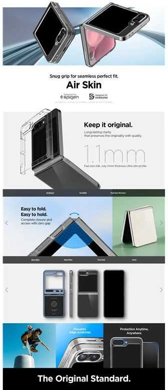 Samsung Galaxy Z Flip6 Spigen Airskin Crystal Clear dėklas telefonui skaidrus
