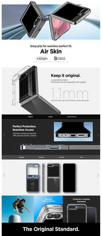 Samsung Galaxy Z Flip6 Spigen Airskin Crystal Clear dėklas telefonui skaidrus