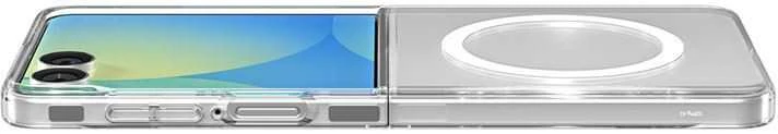 Dėklas Spigen AirSkin Mag MagSafe Samsung Galaxy Z Flip 7 Crystal skaidrus ir baltos spalvos