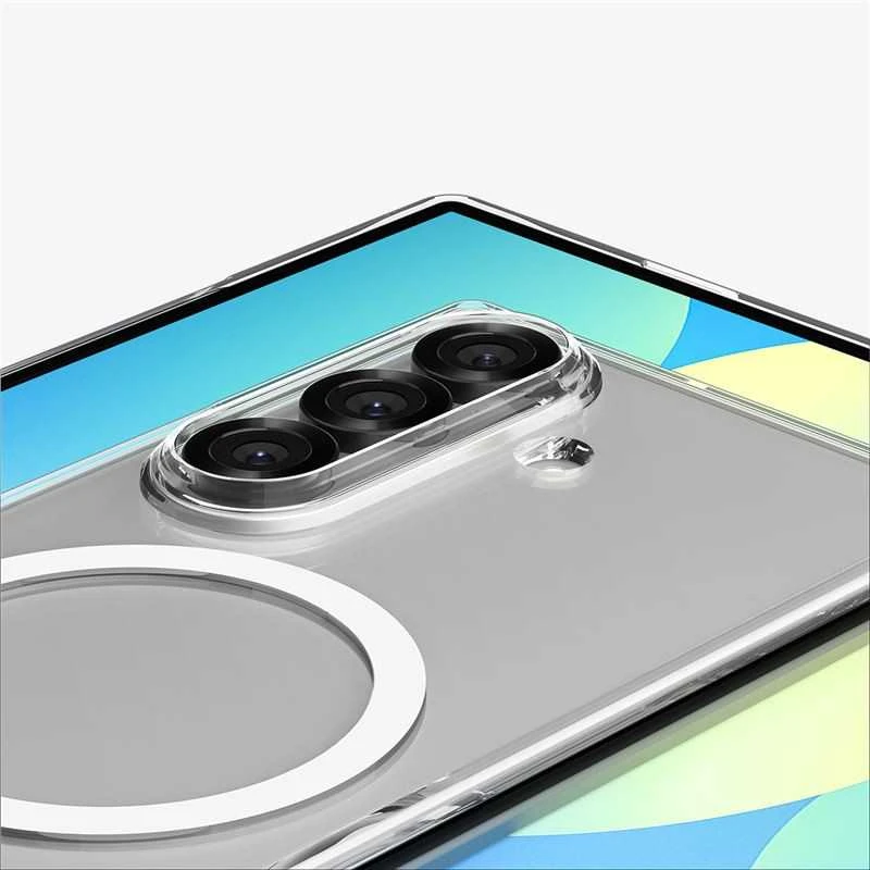 Dėklas Spigen AirSkin Mag MagSafe Samsung Galaxy Z Fold 7 Crystal baltos spalvos ir skaidrus