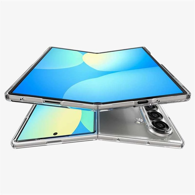 Dėklas Spigen AirSkin Mag MagSafe Samsung Galaxy Z Fold 7 Crystal baltos spalvos ir skaidrus