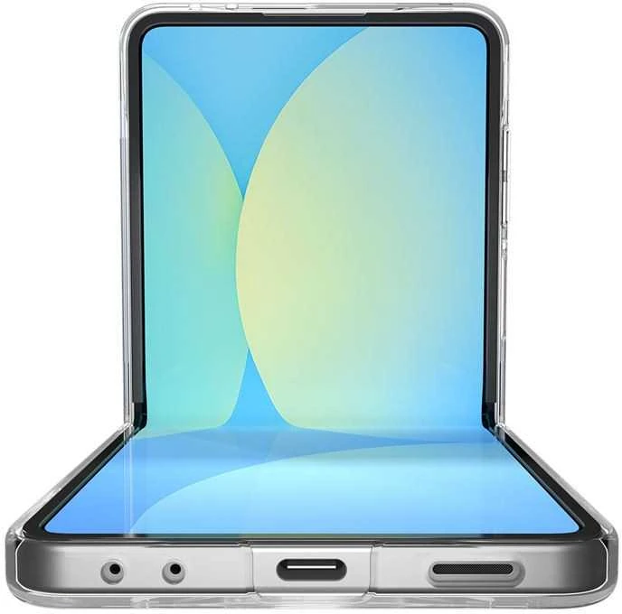 Dėklas Spigen AirSkin Mag MagSafe Samsung Galaxy Z Flip 7 Crystal skaidrus ir baltos spalvos