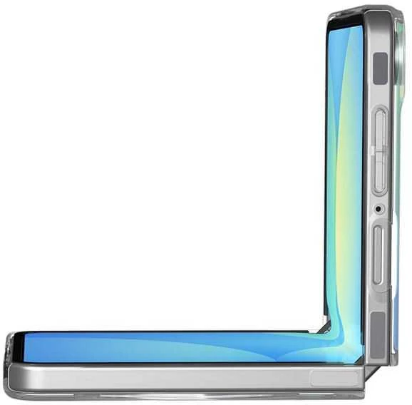Dėklas Spigen AirSkin Mag MagSafe Samsung Galaxy Z Flip 7 Crystal skaidrus ir baltos spalvos