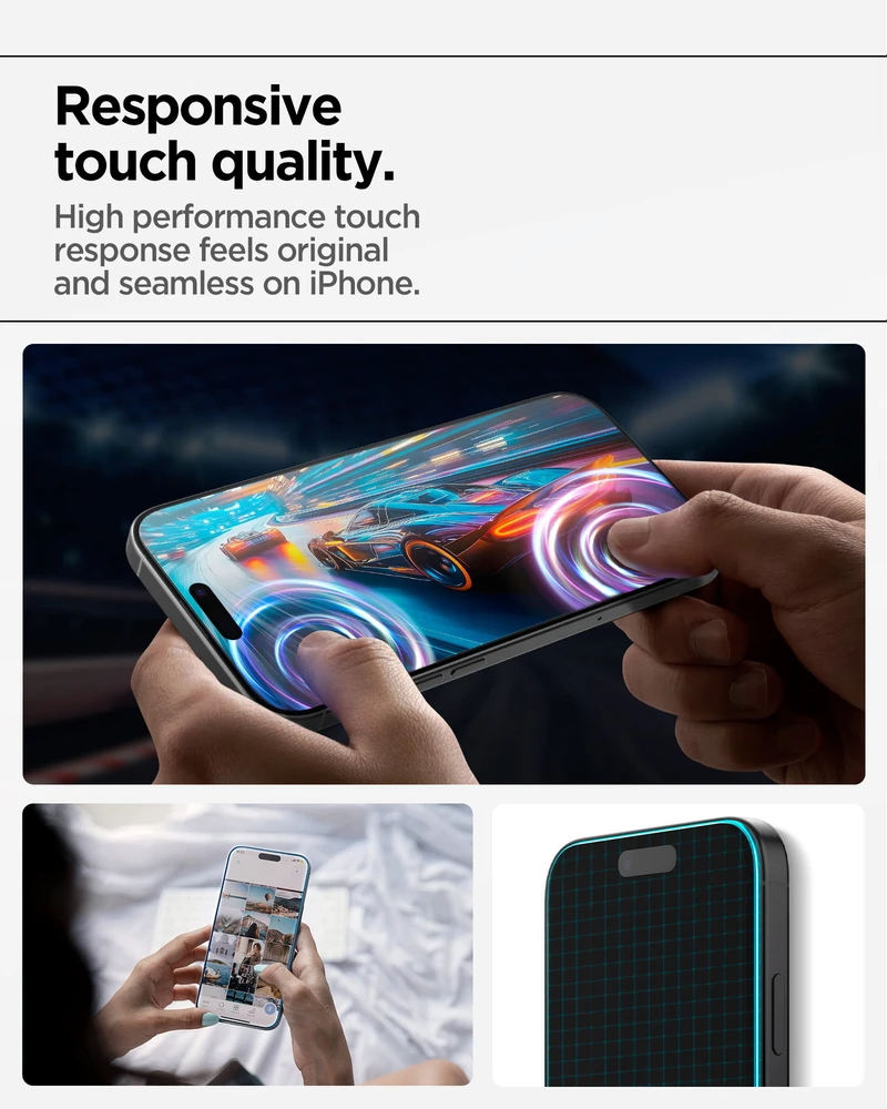 Apsauginis stiklas Spigen ALM GLAS.TR SLIM 3-pack iPhone 17 Pro skaidrus