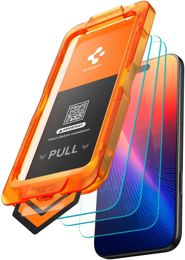 Apsauginis stiklas Spigen ALM GLAS.TR SLIM 3-pack iPhone 17 Pro skaidrus