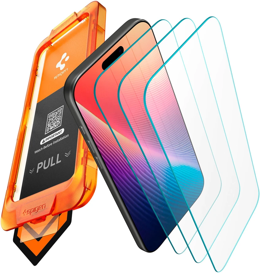 Apsauginis stiklas Spigen ALM GLAS.TR SLIM 3-pack iPhone 17 Pro skaidrus