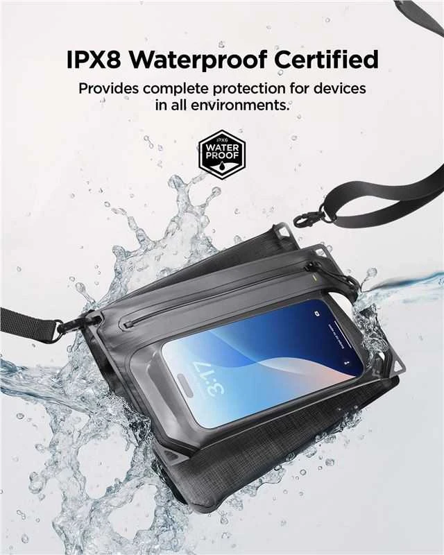 „Spigen Aqua Shield WaterProof Case A640“ (dvigubas, su „Crossbag“) 1 vnt., juodas