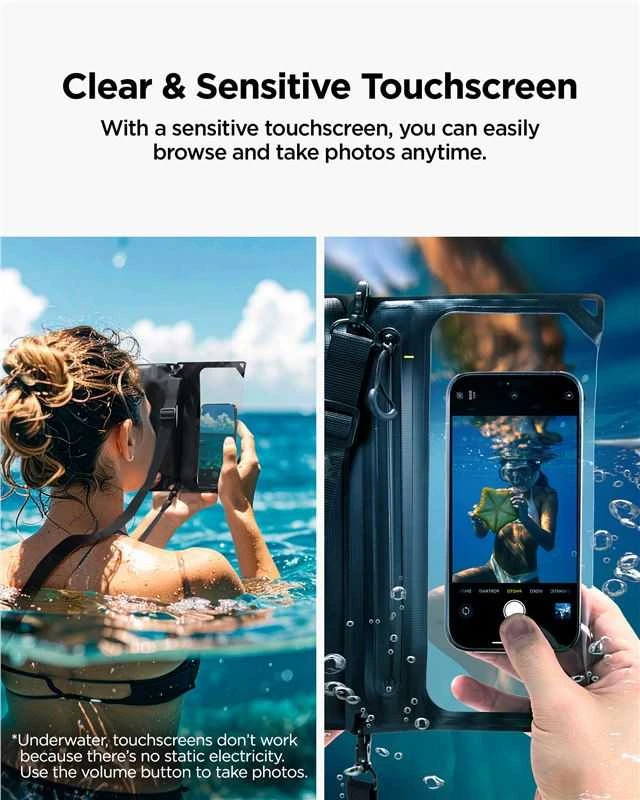 „Spigen Aqua Shield WaterProof Case A640“ (dvigubas, su „Crossbag“) 1 vnt., juodas