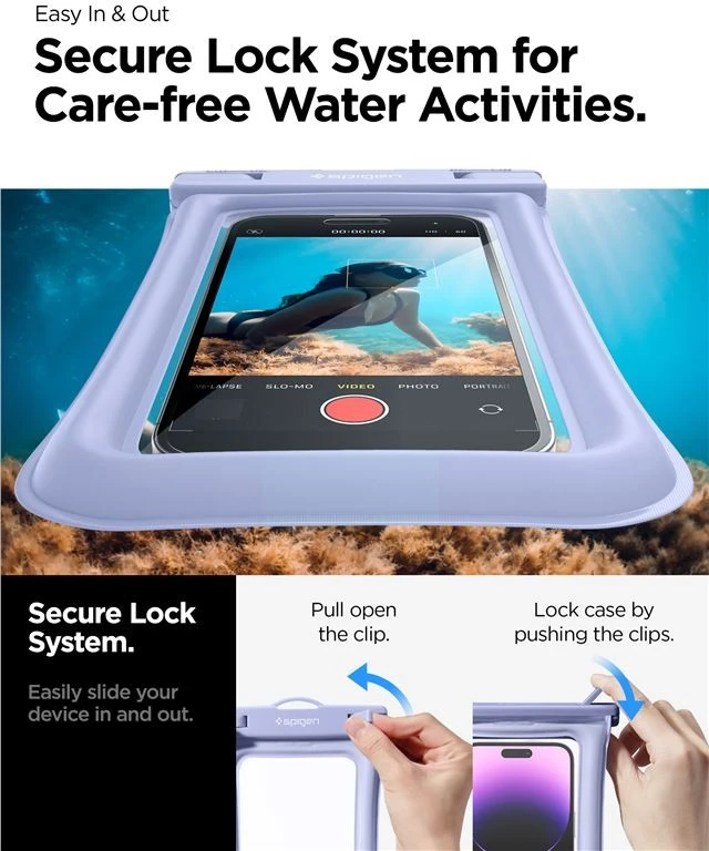 Spigen Aqua Shield vandeniui atsparus plūduriuojantis dėklas A610, 2 vnt., aqua mėlyna