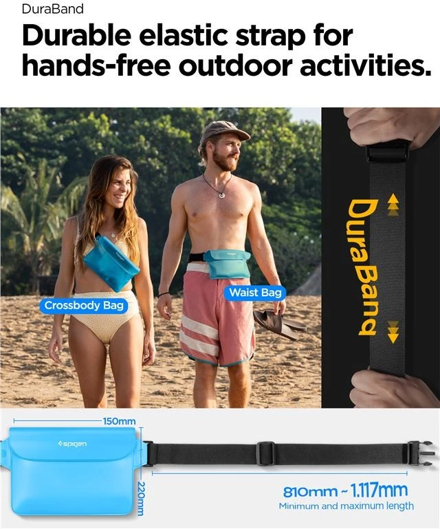 Spigen Aqua Shield vandeniui atsparus juosmens krepšys A620, 2 vnt., jūros mėlynas