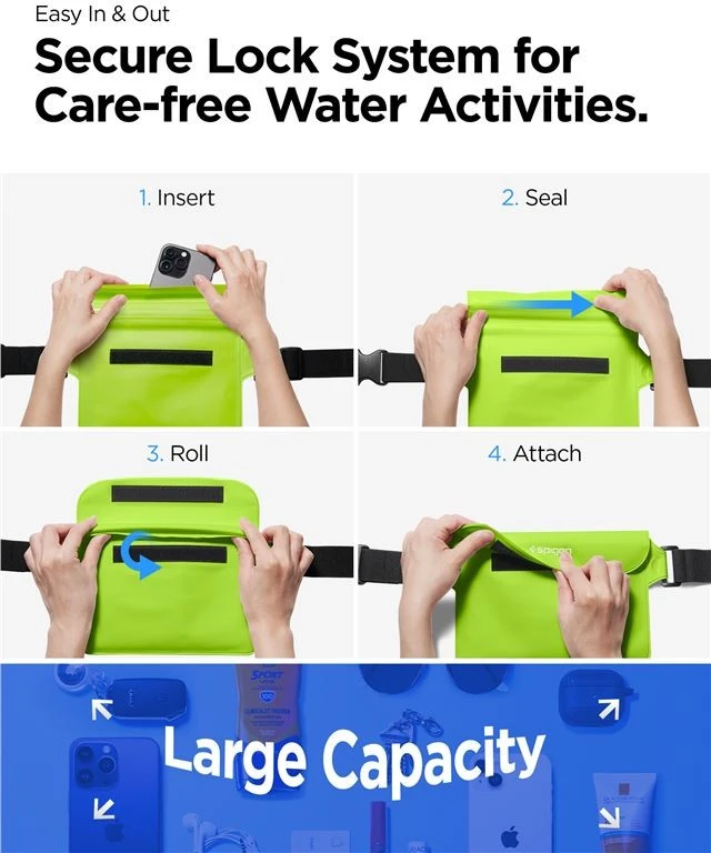 Spigen Universal Atsparus vandeniui Waist Bag 2 vnt. A620 kaktuso žalia