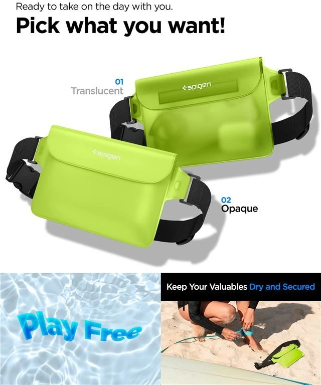 Spigen Universal Atsparus vandeniui Waist Bag 2 vnt. A620 kaktuso žalia