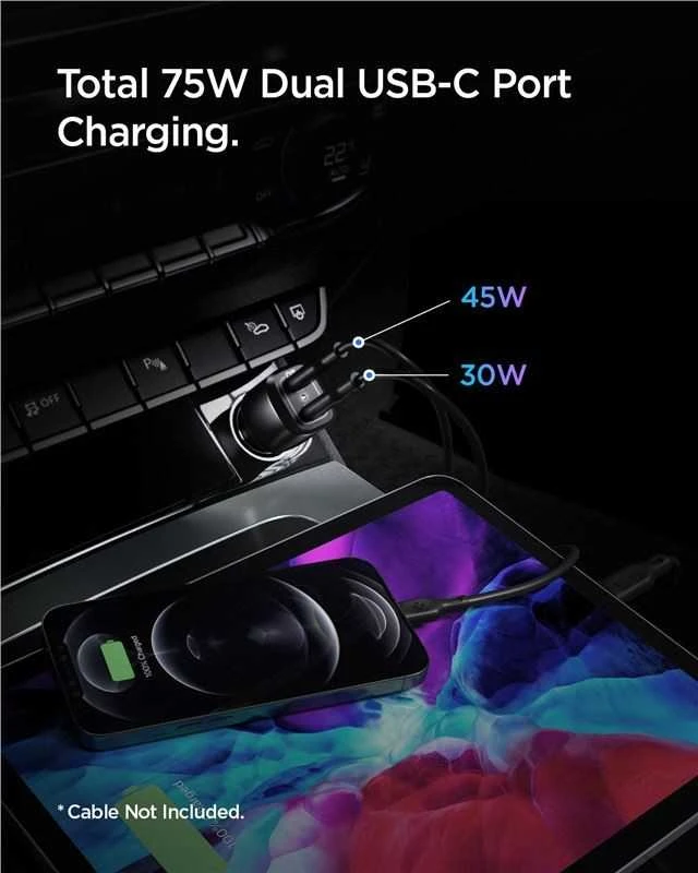Įkroviklis Spigen PC2200 2x USB-C (ACP04581)