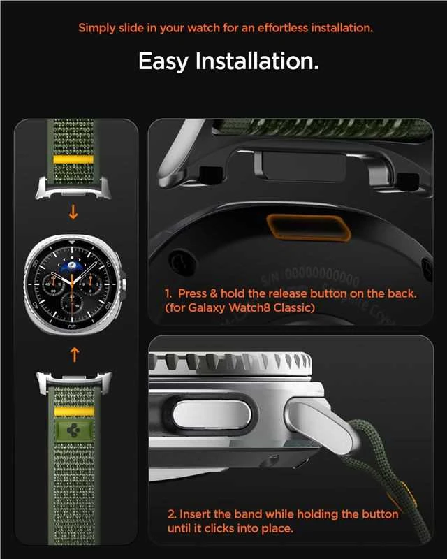 Spigen Athlex Air dirželis, aktyvi žalia - Samsung Galaxy Watch 8 46mm/44mm/40mm