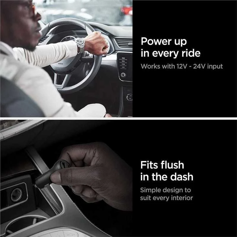 „Spigen“ automobilinis įkroviklis F31QC USB-C PD 3.0 QC Total 48W