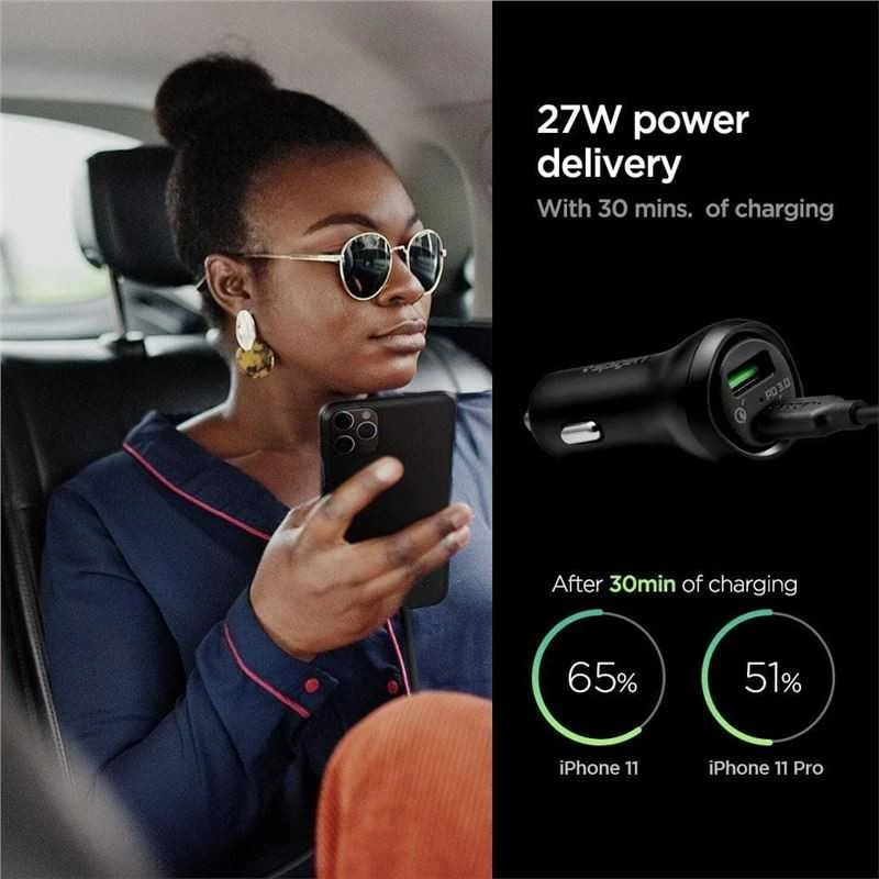 „Spigen“ automobilinis įkroviklis F31QC USB-C PD 3.0 QC Total 48W