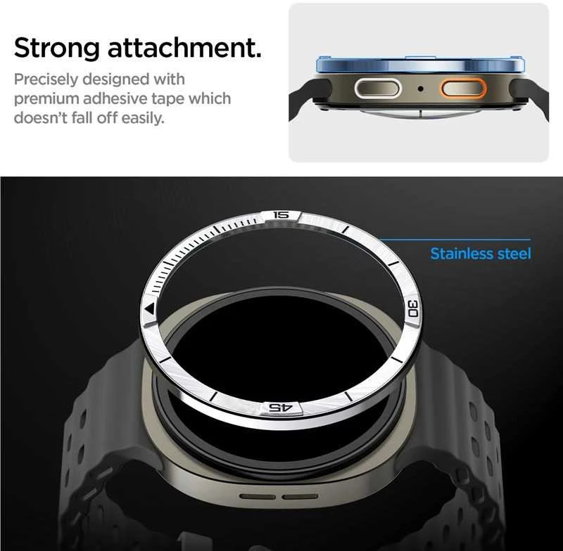 Spigen Bezel Tune (Pilot), sidabrinis - Galaxy Watch 8 (44mm)