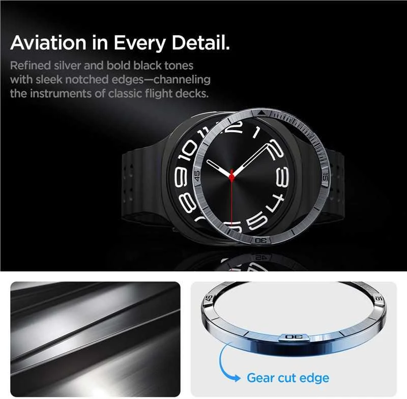 Spigen Bezel Tune (Pilot), sidabrinis - Galaxy Watch 8 (44mm)