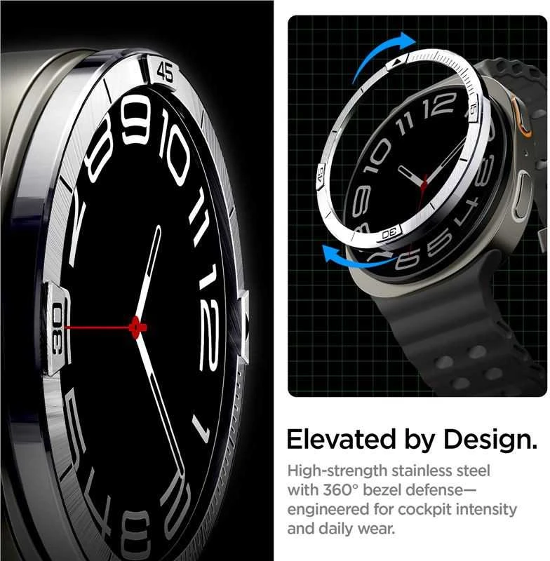 Spigen Bezel Tune (Pilot), sidabrinis - Galaxy Watch 8 (44mm)