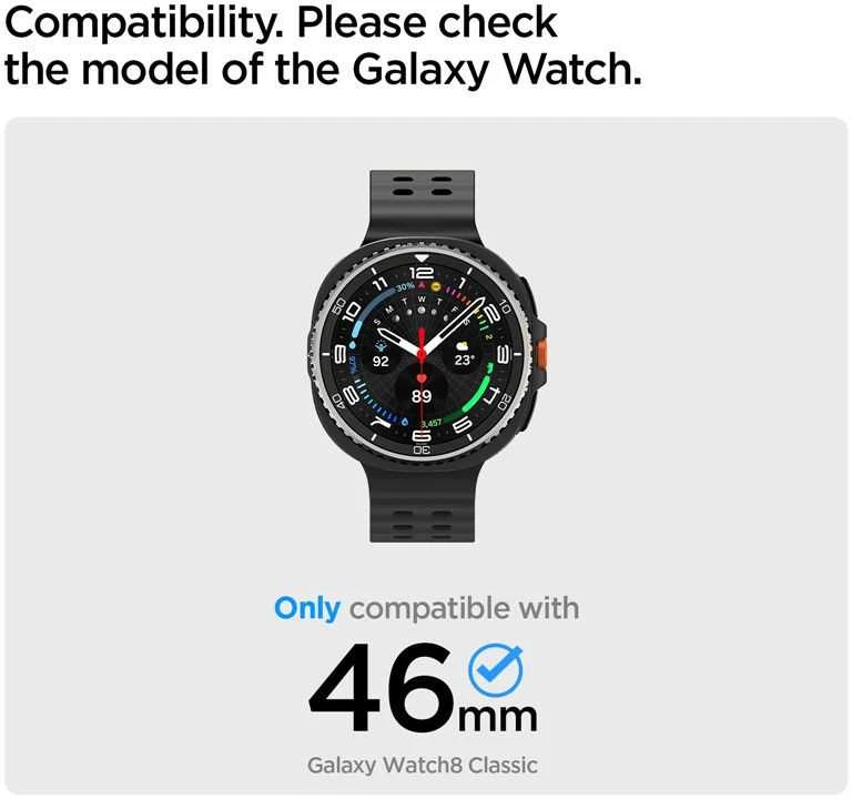 Spigen Bezel Tune (Pilot), sidabrinis - Samsung Galaxy Watch 8 Classic 46mm