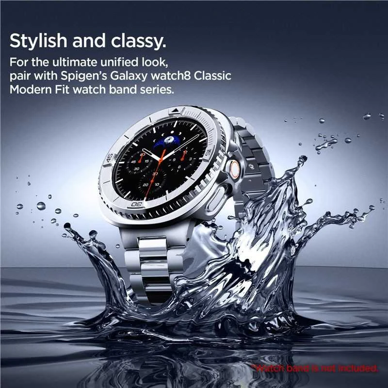 Spigen Bezel Tune Pro (Pilot), sidabrinis - Samsung Galaxy Watch 8 Classic 46mm