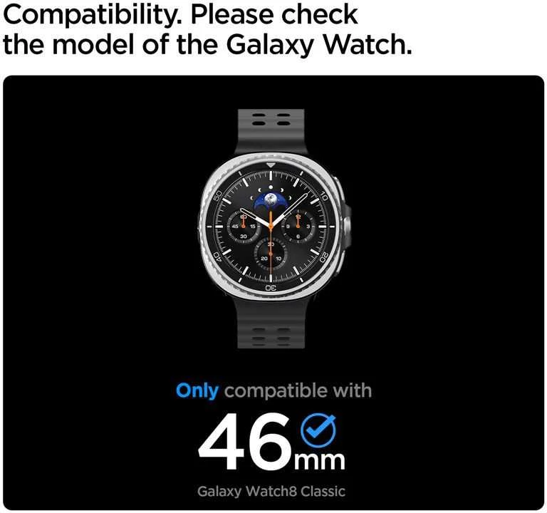 Spigen Bezel Tune Pro (Pilot), sidabrinis - Samsung Galaxy Watch 8 Classic 46mm