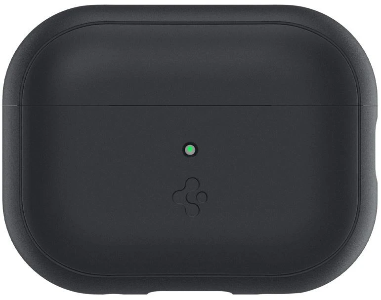 Spigen silikoninis dėklas Silicone Fit juodas + dirželis Phantom Žalias – AirPods Pro (2-os kartos)