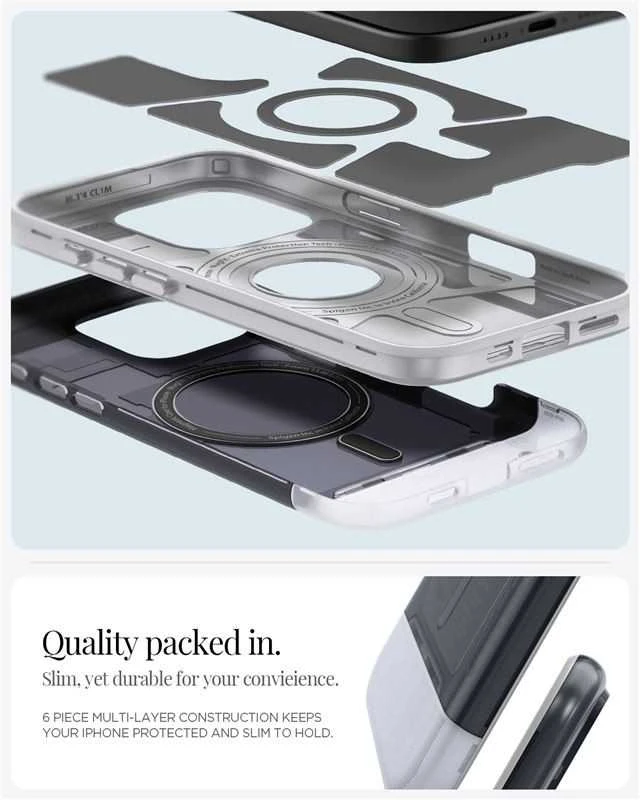 Dėklas Spigen Classic C1 MagSafe, grafito spalvos - iPhone 16 Pro