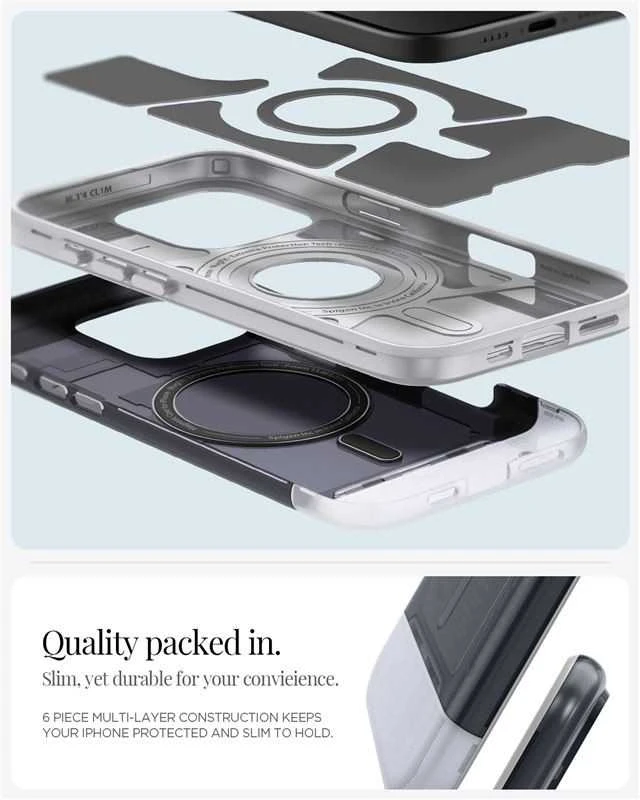 Dėklas Spigen Classic C1 MagSafe, grafito spalvos - iPhone 16 Pro Max
