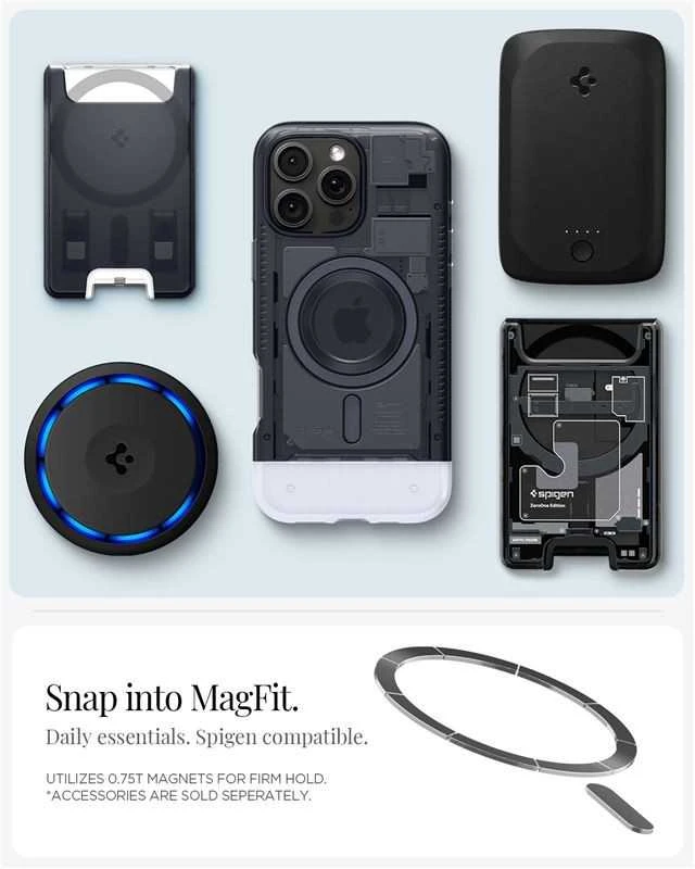 Dėklas Spigen Classic C1 MagSafe, grafito spalvos - iPhone 16 Pro